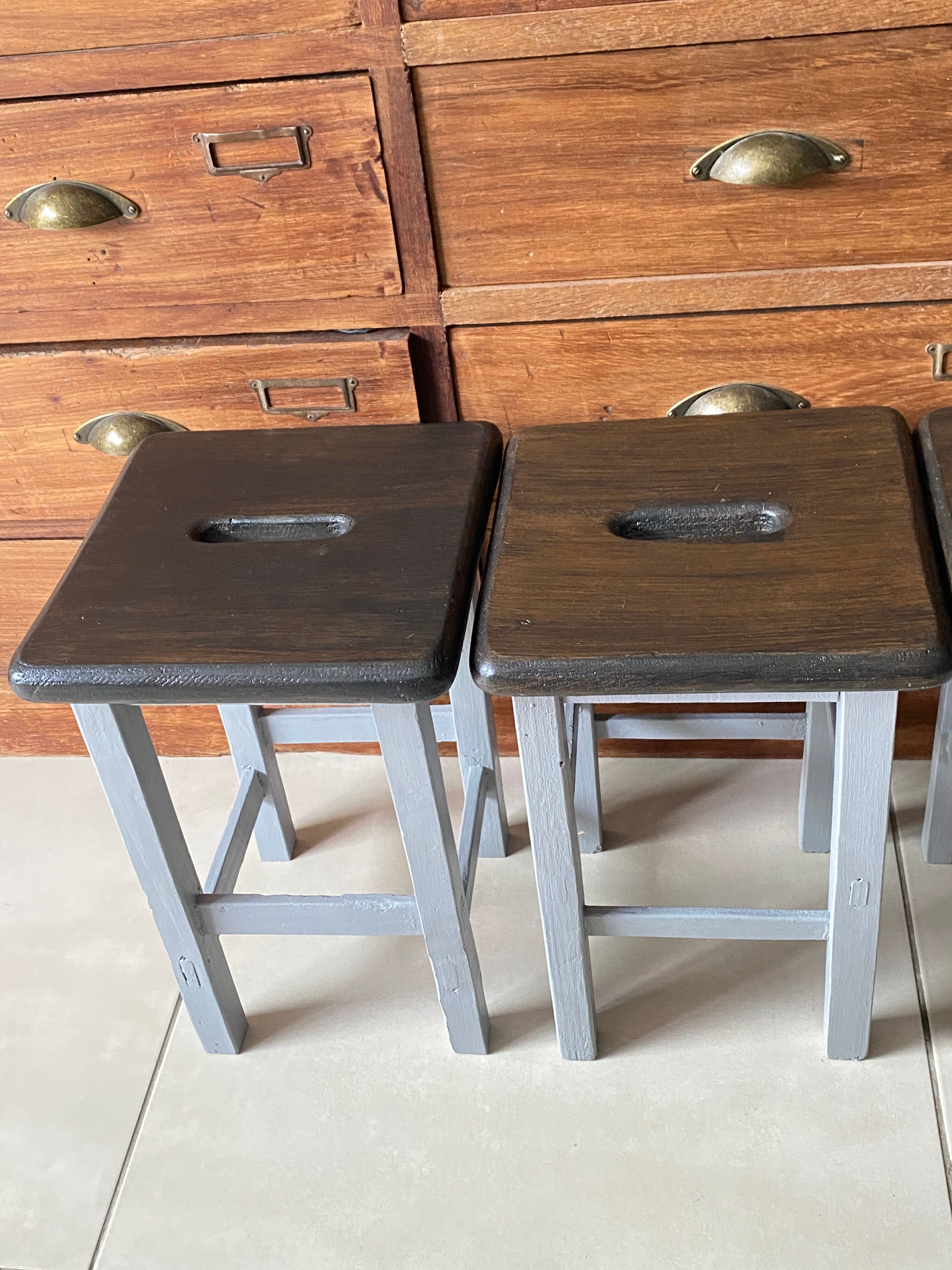 Wooden painter's stools