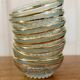 Lot de 7 coupes en verre granité vert et or vintage