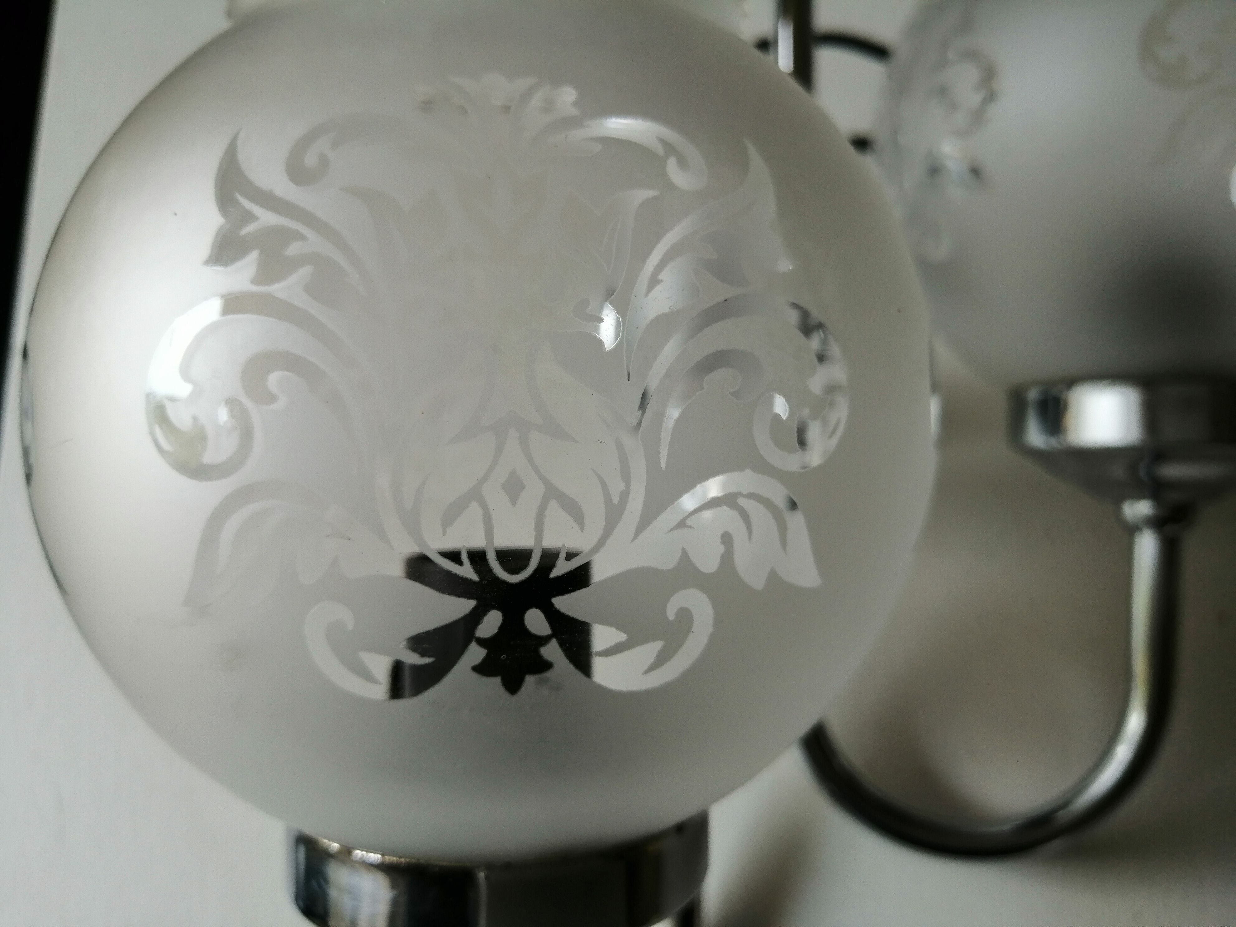 Double chrome and opaline 70 's slim design wall light