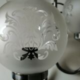 Double chrome and opaline 70 's slim design wall light