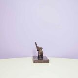 Black Marble Bookend Elephant