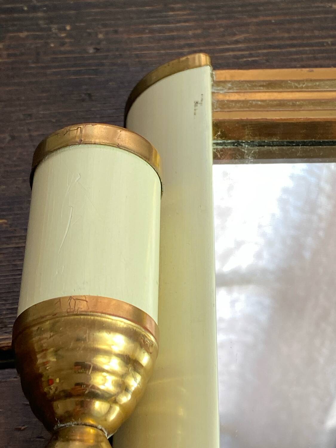 Art Deco tray in bakelite and gilded metal