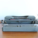 Japy grey-green typewriter with crate