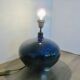 Impressive iridescent blue ceramic lamp with a gradient of green, circa 1960.