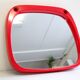 Miroir space age en plastique rouge vintage