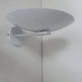 Pair of vintage wall lights, white lacquered metal, France 1970