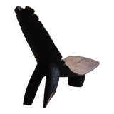 Rustic tribal Lobi chair from West Africa, Burkina Faso, Wabi Sabi, 1940s.
