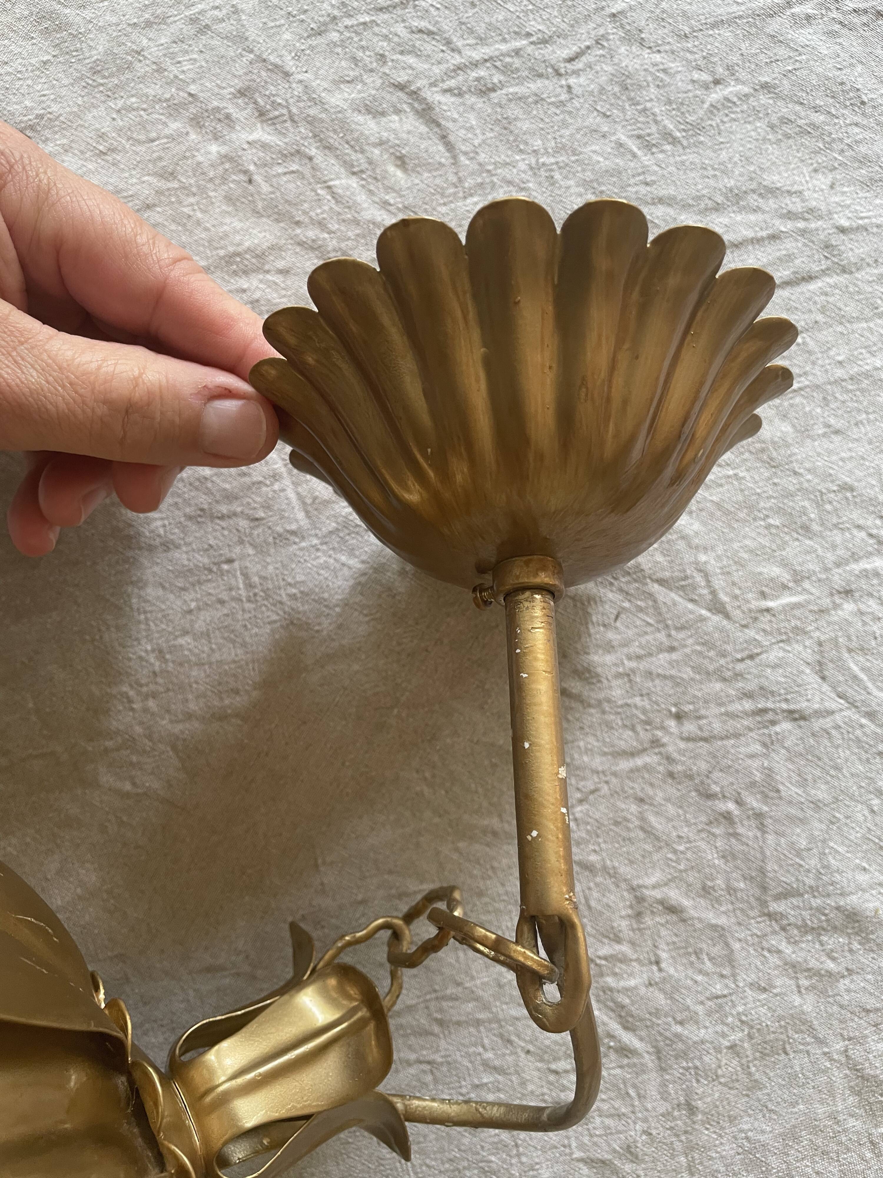 Metal flower chandelier