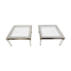 Vintage lucite and brass side tables, 1980s