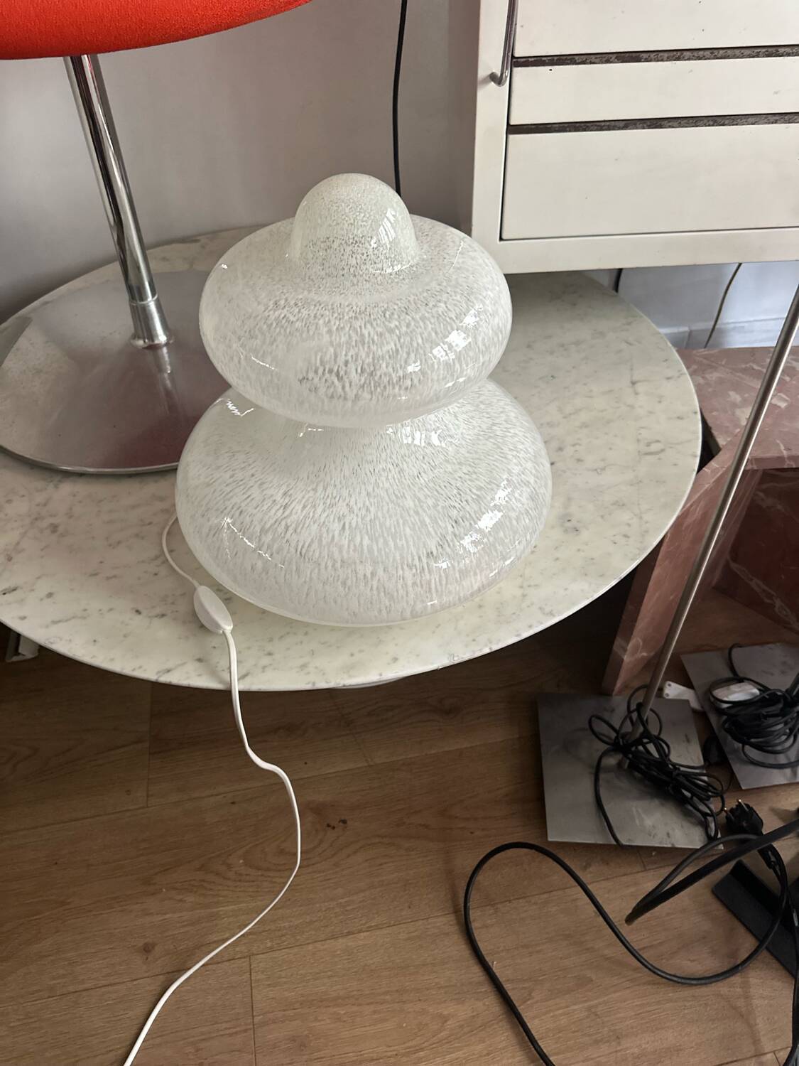 Large Murano glass lamp, Italian design, 70s