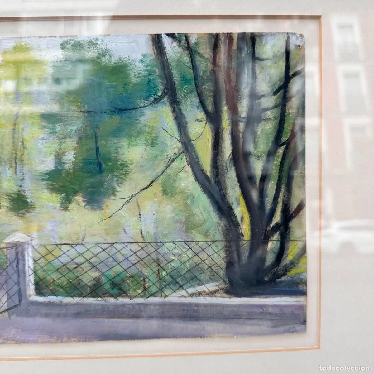 Mixed media on panel "Landscape of Brazil", Timoteo Pérez Rubio, 20th century - Brazil