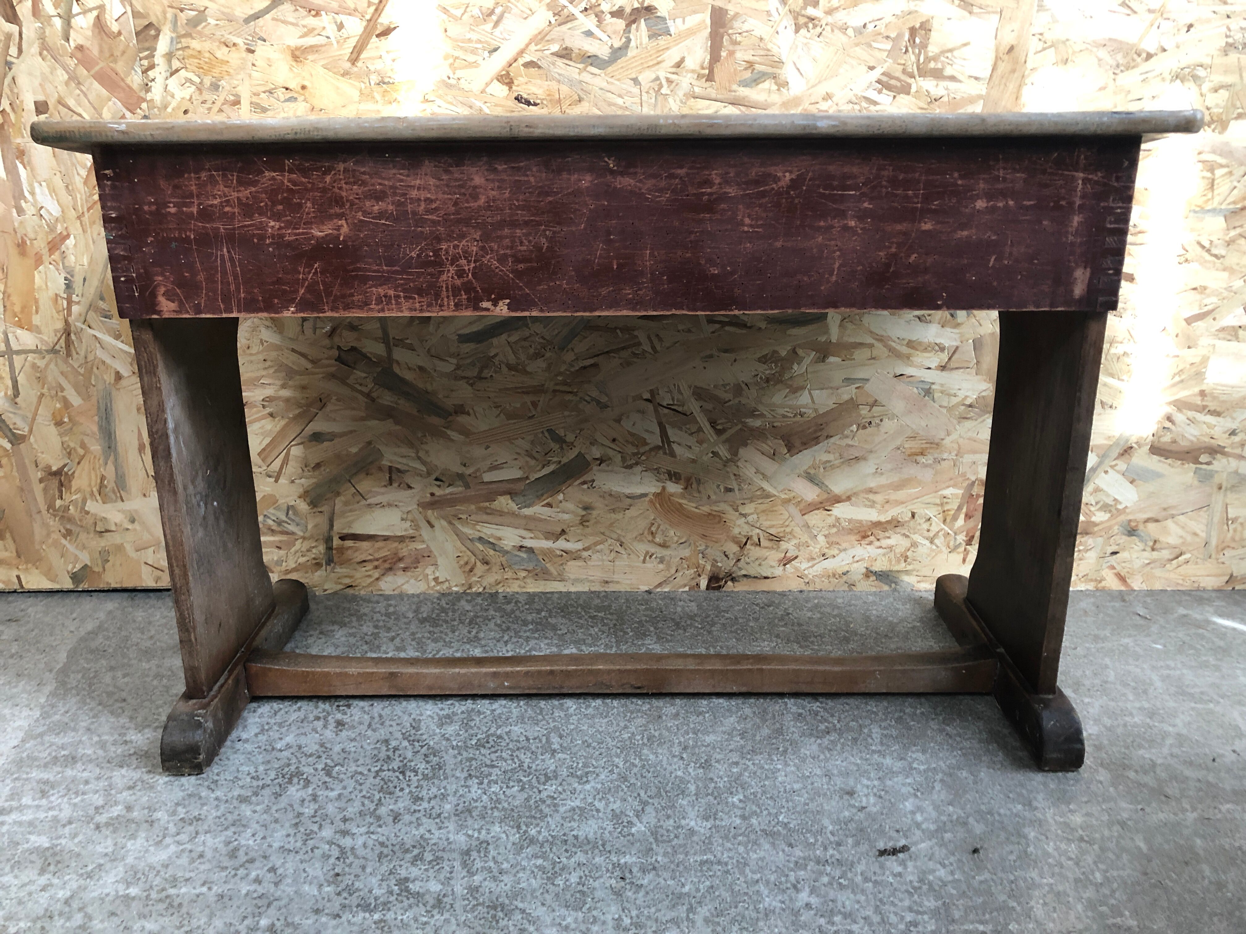 Old school office desk double wood box vintage inkwell location