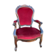 Fauteuil voltaire en velours rouge