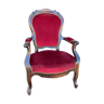 Red velvet voltaire armchair