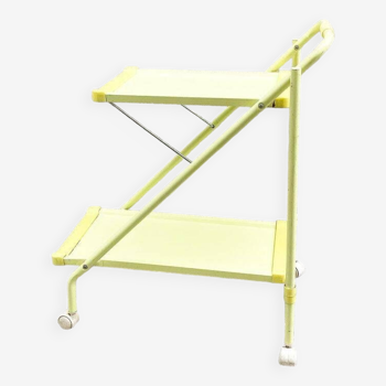 Yellow plastic folding trolley