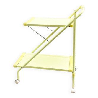 Yellow plastic folding trolley