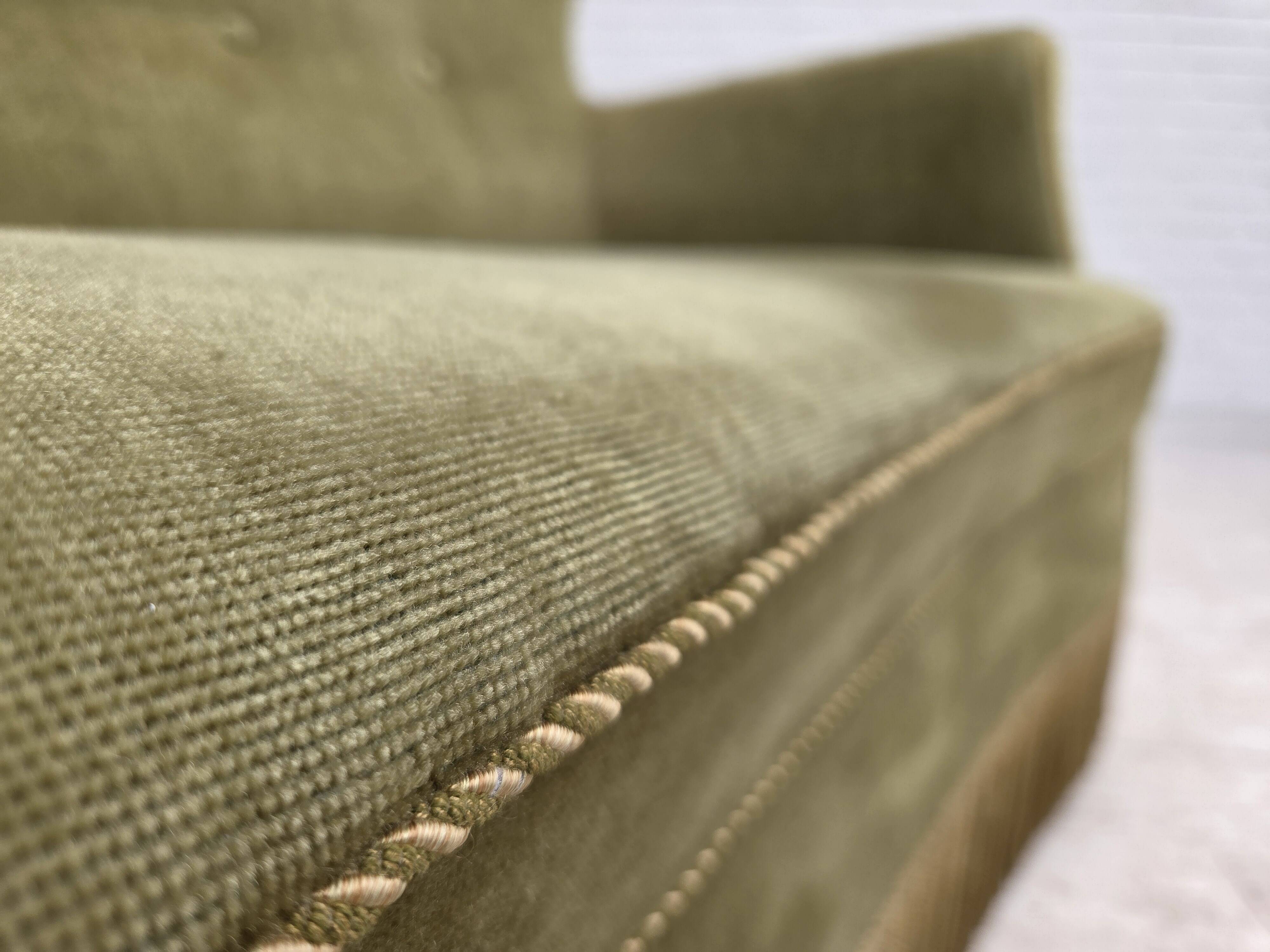1970s, Danish 2-seater sofa, light green furniture velour.