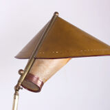 Italian floor lamp in brass was conical adjustable in inclination and height 1950