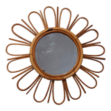 Rattan mirror daisy