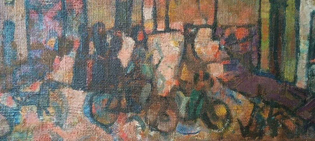 Oil on Canvas "Syracuse Square" by Ferruccio Ferri - Exhibition in La Spezia
