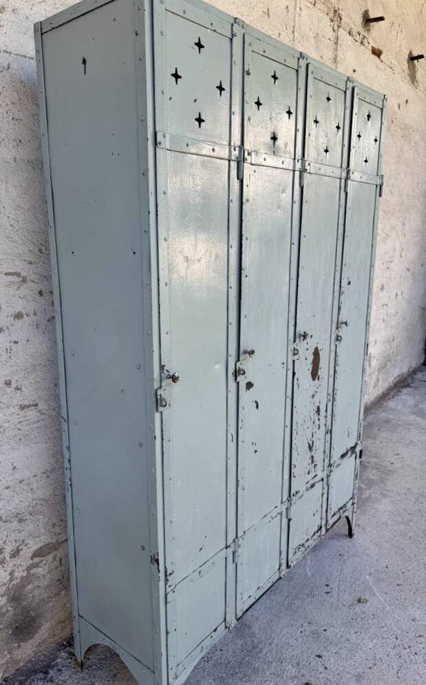 Old metal locker with 4 doors