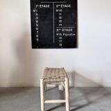 Moroccan wooden and rope bench – Checkerboard weave