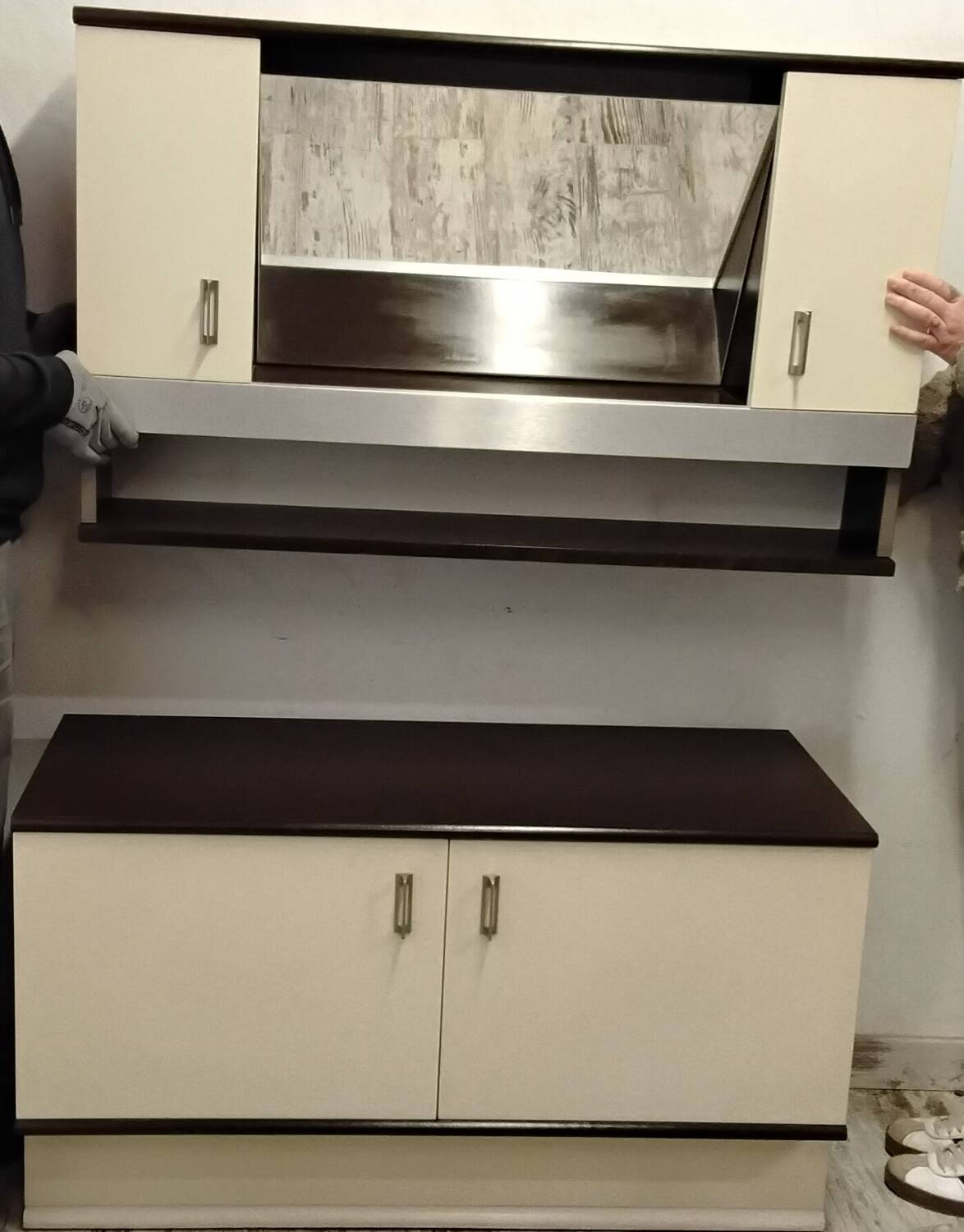 Bar cabinet / entrance furniture with a vintage 1970s mirror.