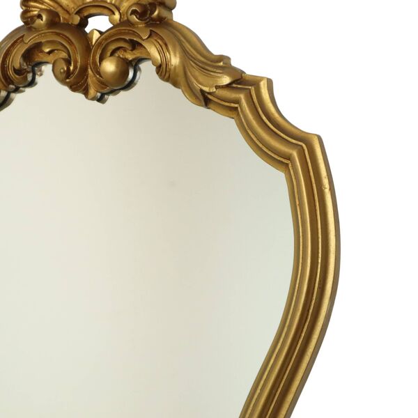 Miroir vintage en or, style baroque, miroir classique à crête de 61 cm