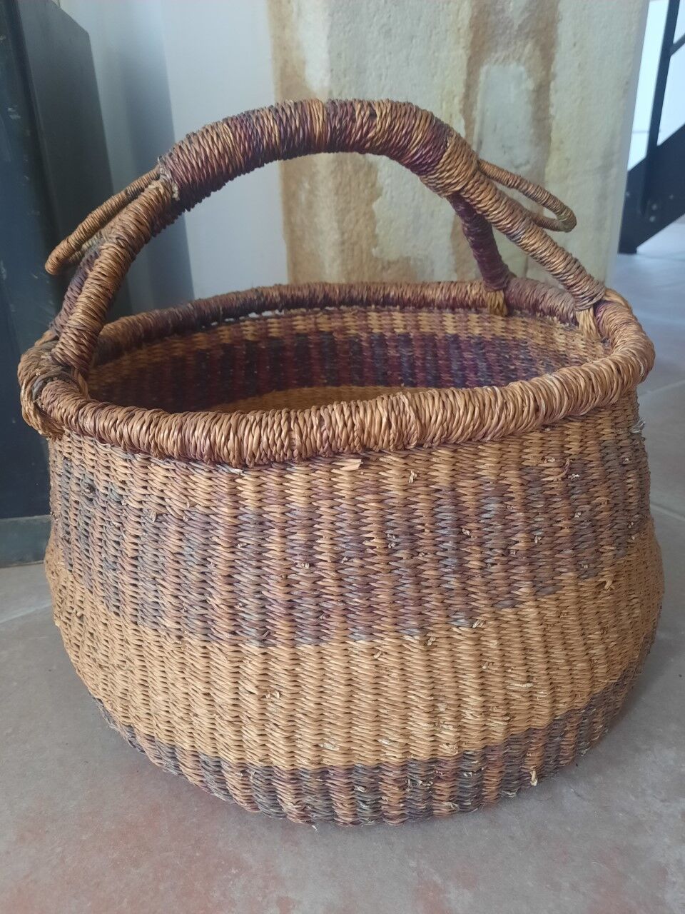 Old basket in soft wicker