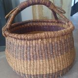 Old basket in soft wicker