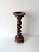 50s turned wooden pedestal ashtray, vintage rustic ashtray