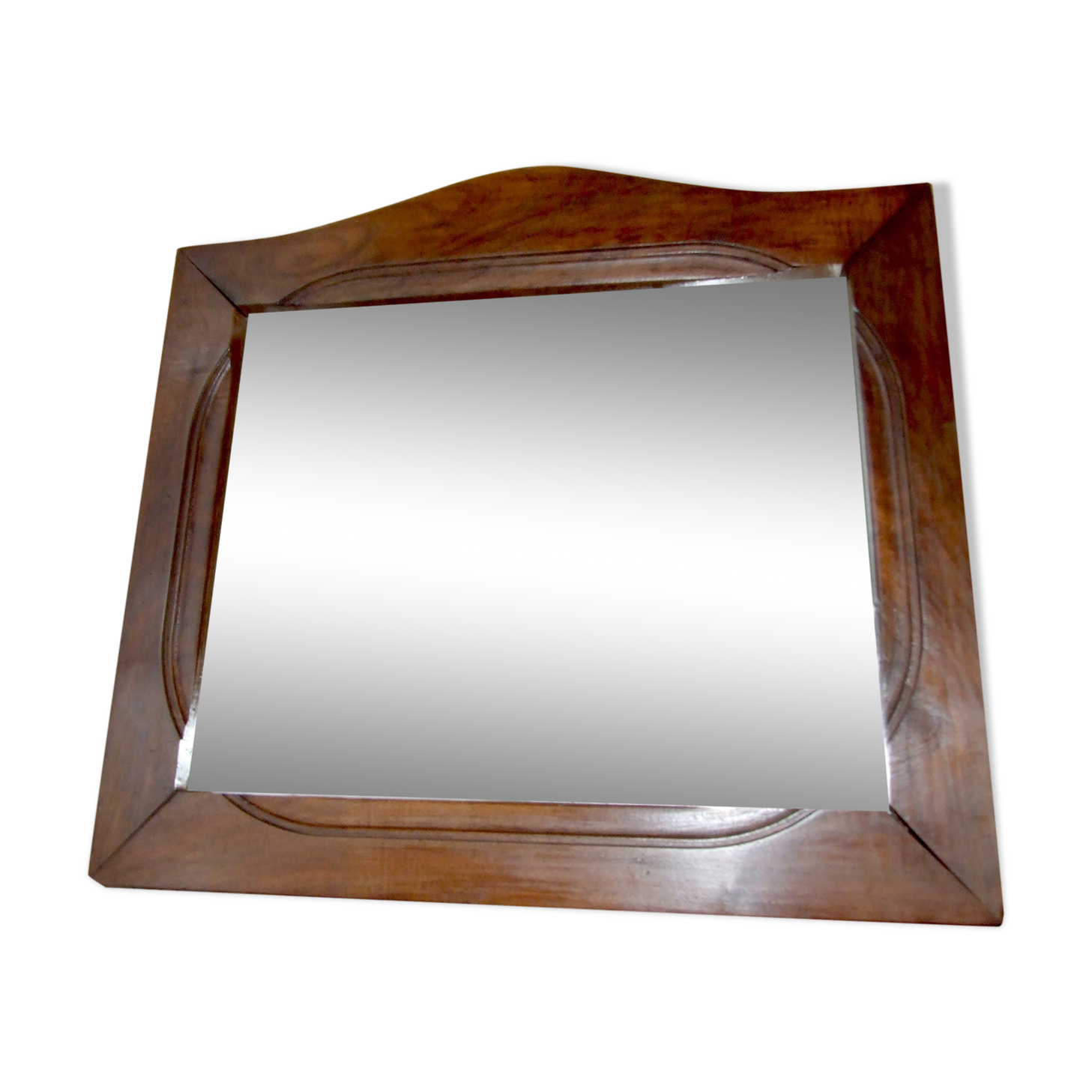 Ancient mirror bevelled wooden frame