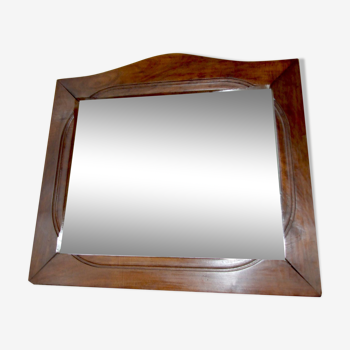 Miroir ancien biseauté cadre bois