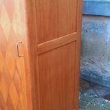 Vintage 1950s oak wardrobe with compass legs