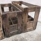 Lot of 4 vintage old wooden bottle racks