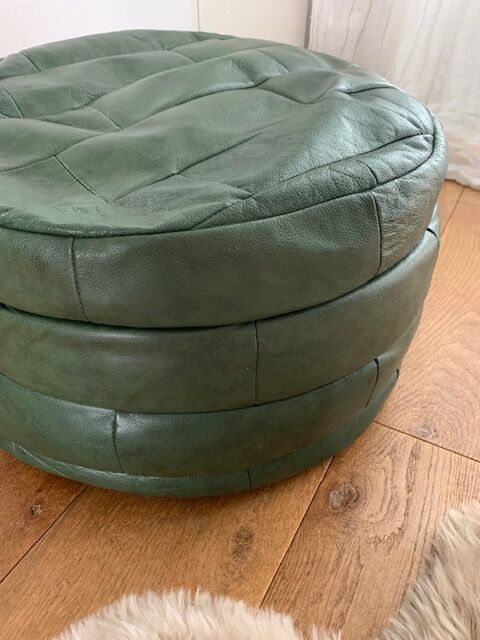 Pouf skaï vintage