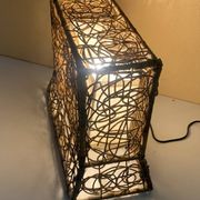 Lampe de sol/table en osier vintage