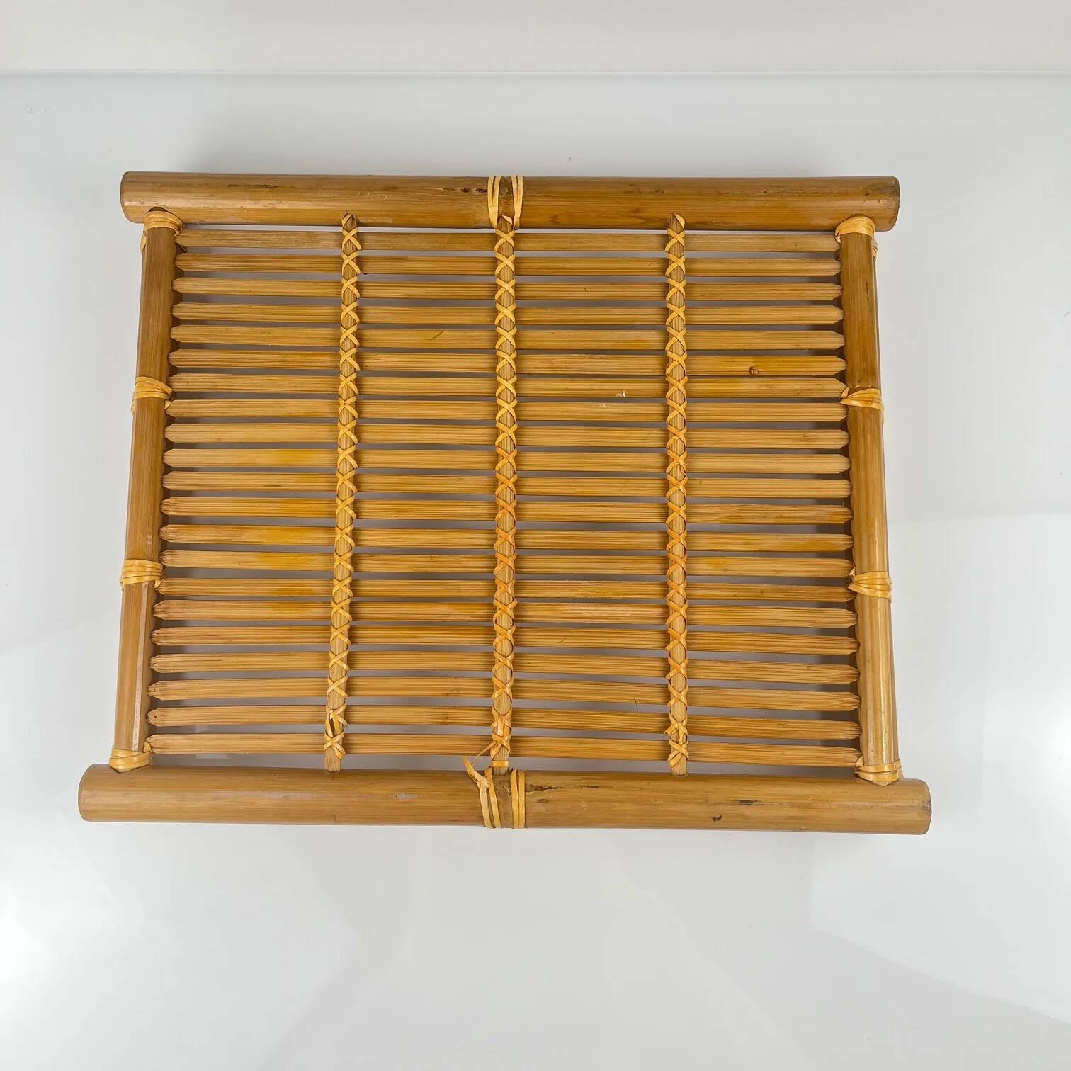 Bamboo tray with handle, 1960s/70s