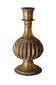 Antique bronze vase with black and red geometric patterns, 13x25cm.