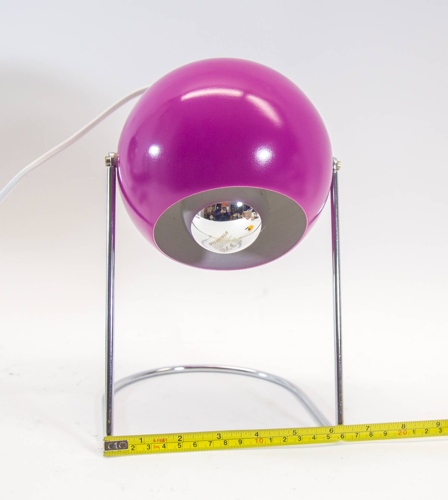 Space-age table lamp | purple and chrome | Vintage 70's