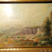 Impressionist painting, XIX-XX°s., landscape, oil on wood signed A.Hervé