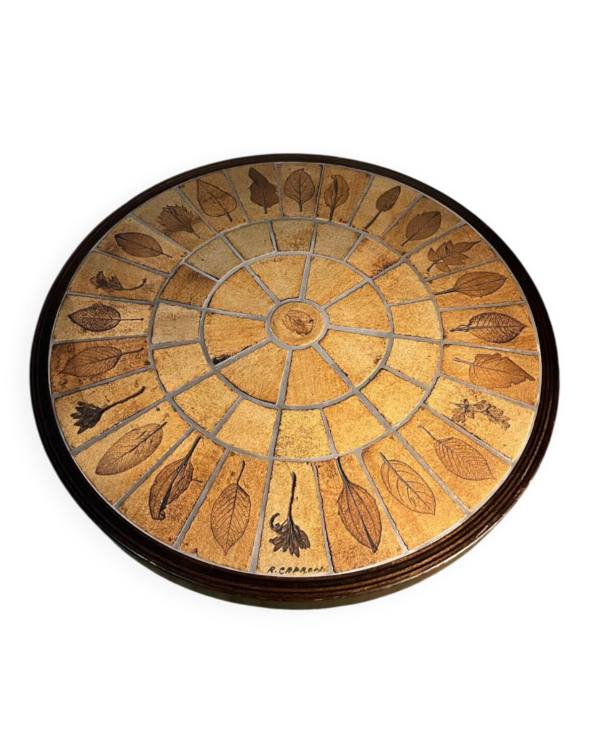 Roger Capron ceramic and wood side table/coffee table