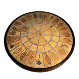 Roger Capron ceramic and wood side table/coffee table