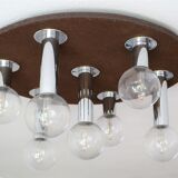 Vintage lamp of the 70s design in chrome glass space age