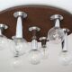 Plafonnier des années 70 design en verre chromé space age