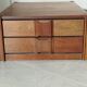 Pair of vintage Scandinavian design modules, bedside table, chest of drawers, sideboard, table.
