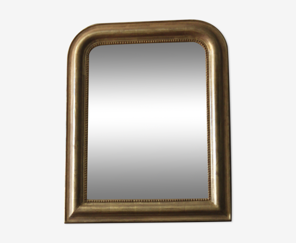 Miroir Louis Philippe doré à la feuille d'or et glace au mercure