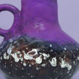 A vintage purple & bronze sheen Fatlava Walter Becht can vase