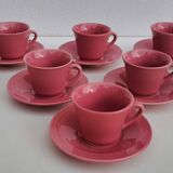 6 tasses et sous-tasses magnet lbp vieux rose