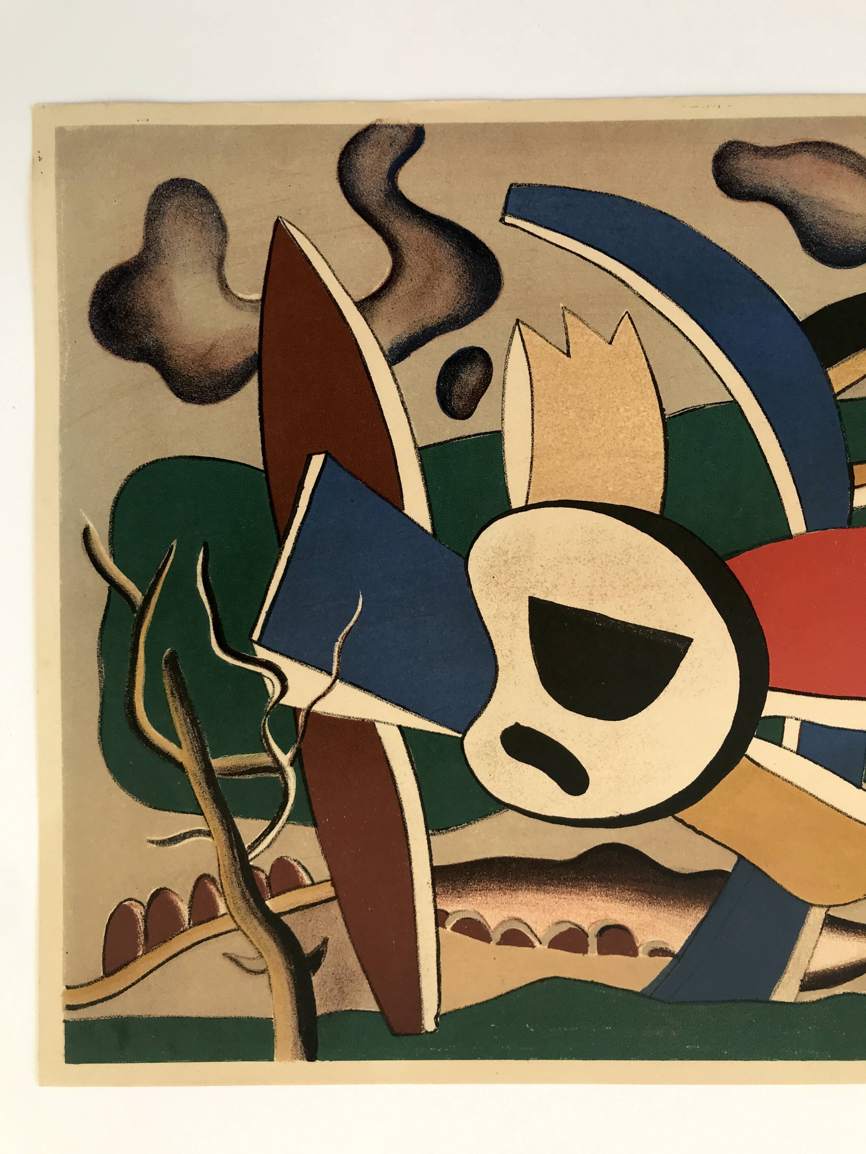 Fernand LEGER, Flowers and Butterflies, 1945. Original lithograph Mourlot.